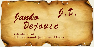 Janko Dejović vizit kartica